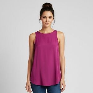 Theory Pink Silk Racerback Sleeveless Top - Medium, fits like a Small!
